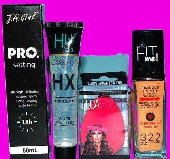 💄 Hilary Rhoda Fit Me Foundation – Shade 322 Free Primer + Free Setting Spray + Free Sponge