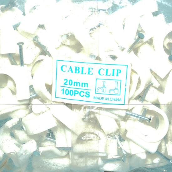 📎 20mm Cable Clip – 100pc